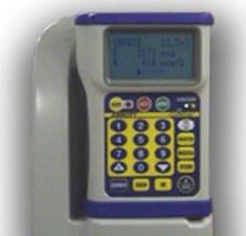 The GemStar connected to the docking station provided with a pole clamp